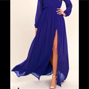 Royal Blue Long Sexy Dress